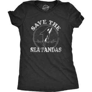 Crazy Dog T-Shirts Womens Save The Sea Pandas Graphic T-Shirt, NWT
